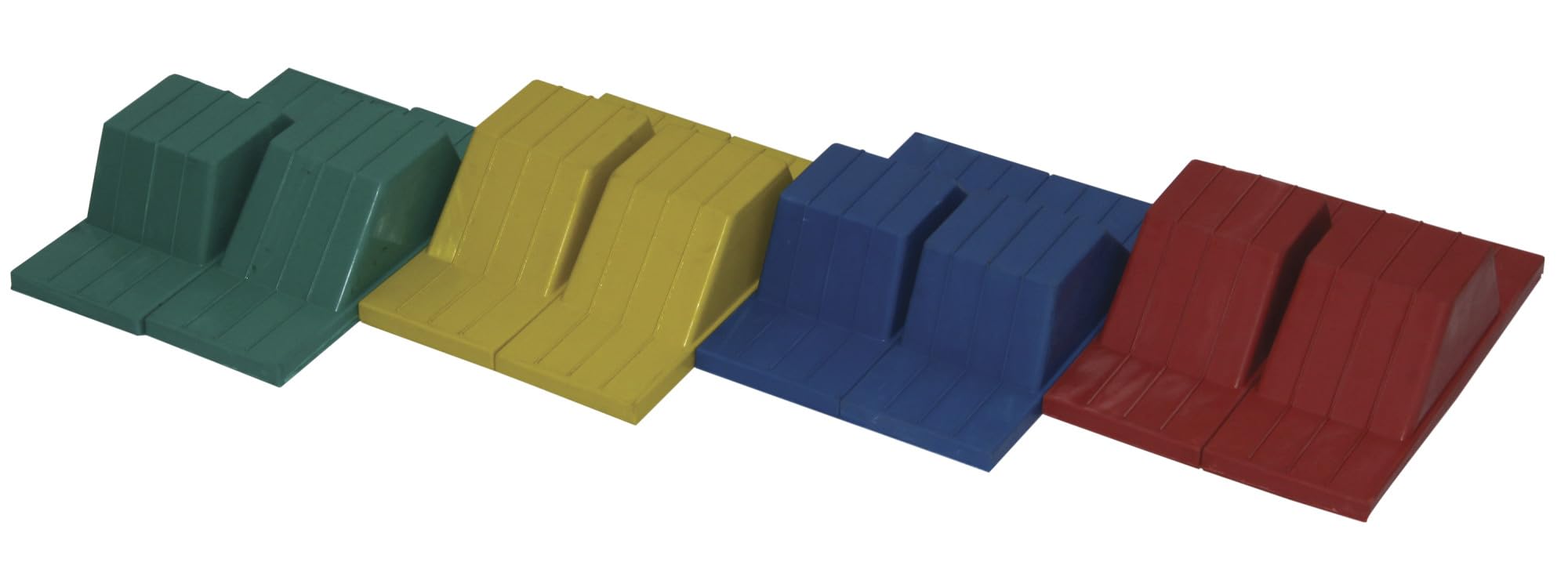 Sportime Rubber Starting Blocks, 9 x 14 x 16 Inches, Assorted Colors, Set of 8