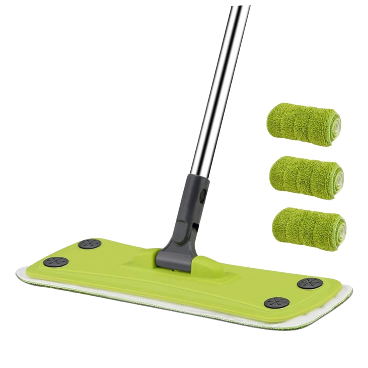 Mop in Microfibra 360° per Pavimenti in Legno con 3 Panni