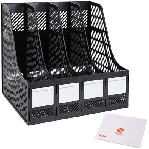 KXF-Robusto-organizer-in-plastica-per-documenti-A4-organizer-per-documenti-da-ufficio-scrivania-cucina-divisori-4-scomparti-per-casa-e-scuola