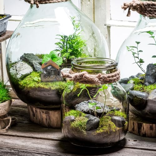 Mini casas de resina Gadpiparty con 8 piezas para decoración de jardín de hadas 6