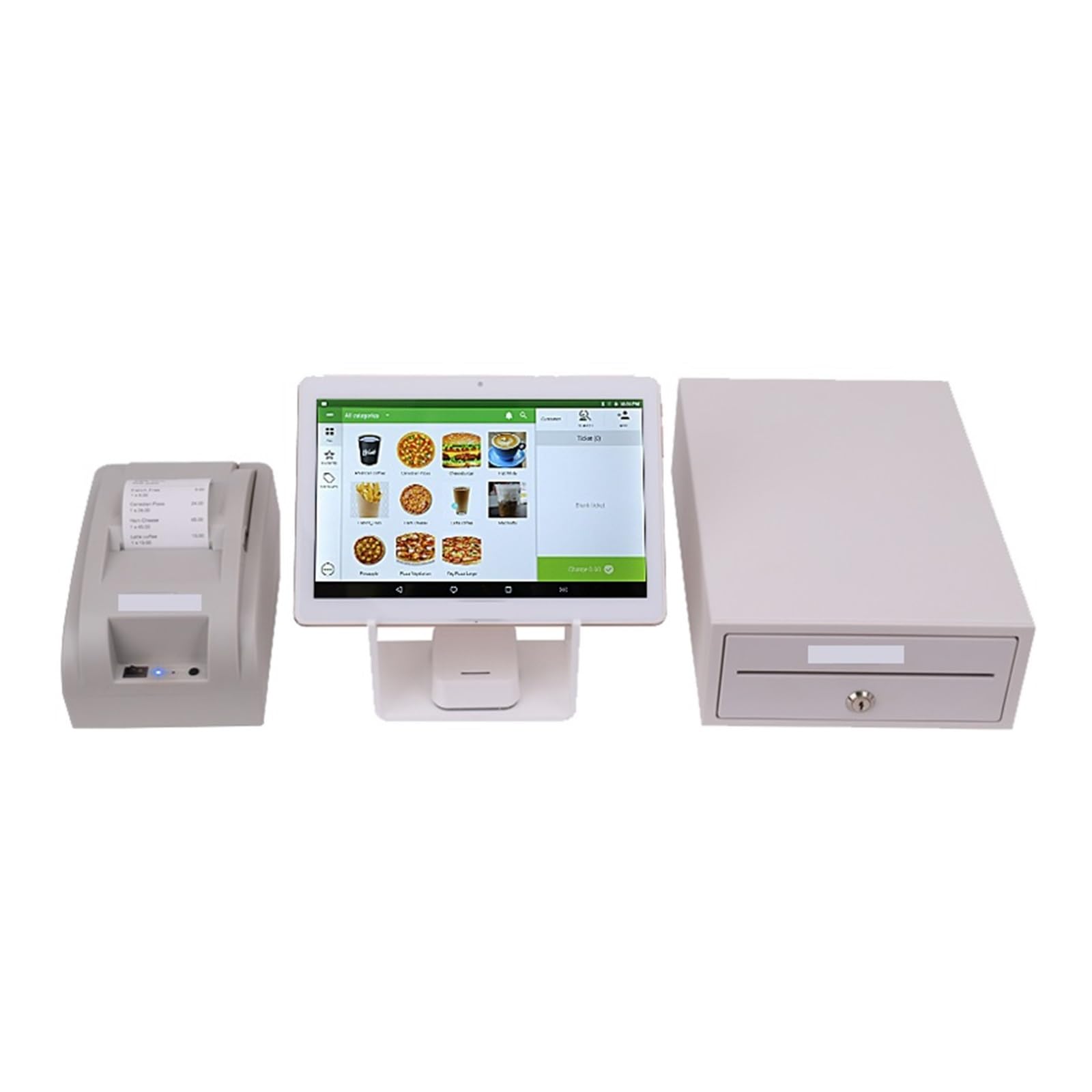 Caja registradora, Sistema POS de 10 Pulgadas con Impresora y Caja registradora con Software, para comercios (HS-003)