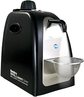 GemOro Jewelry Steam Cleaner | Black Diamond Brilliant Spa Personal Steam Cleaner | Professional Performance Machine for Rings Watches Glasses Earrings (Matte Black)