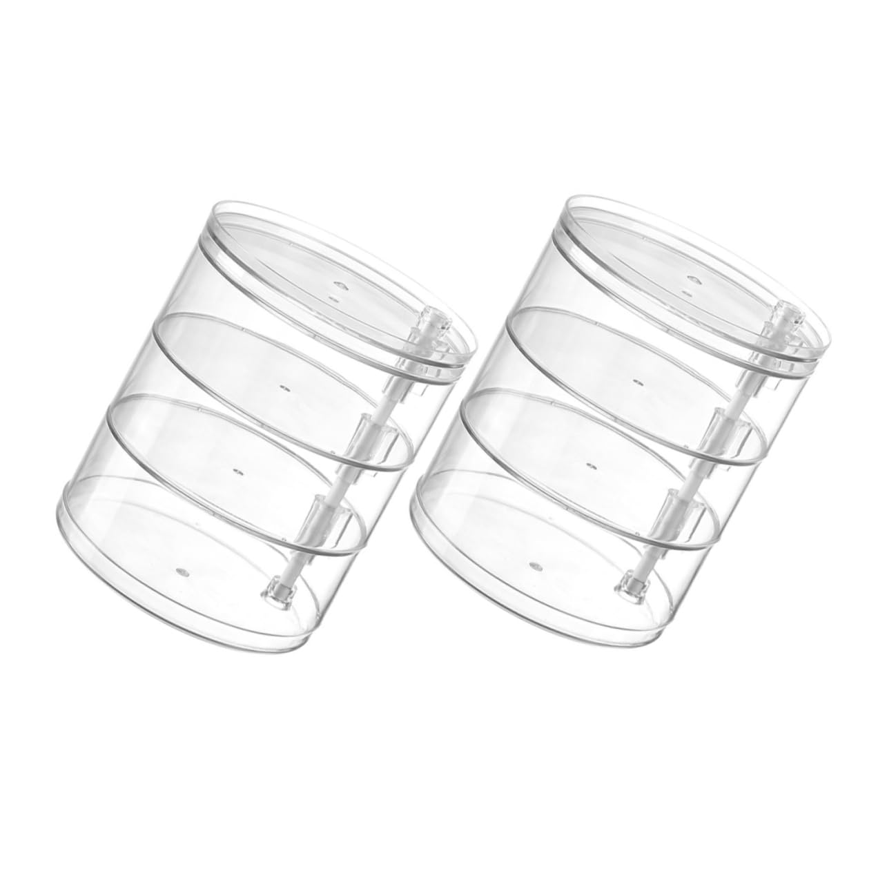 SHERCHPRY Joyero Giratorio Transparente de 3 Capas Ps, 2 Piezas