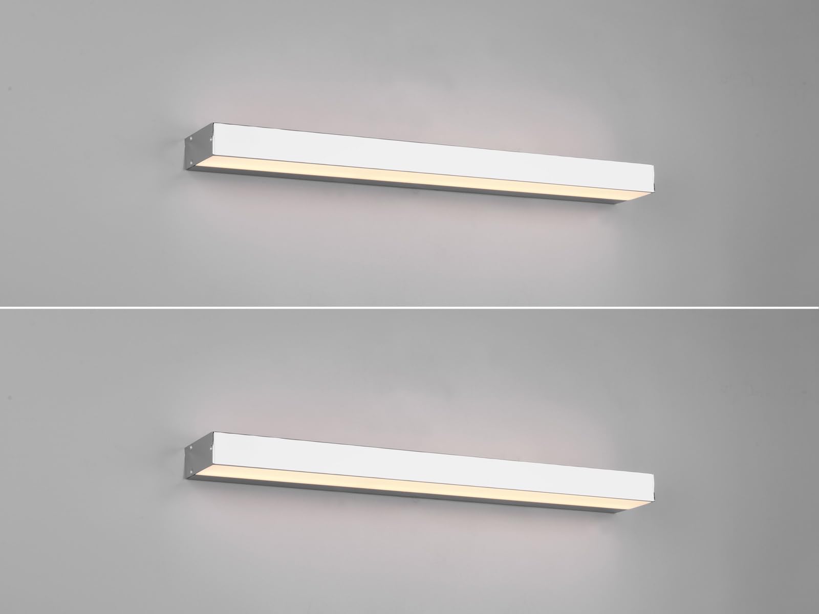 Set di 2 lampade da parete per bagno Up and Down in argento cromato, lunghezza 60 cm