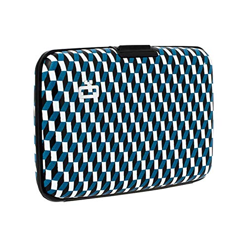 Image of OGON -DESIGNS- Aluminum card holder, RFID Protection against fraud and demagnetization, Compact wallet, Smart Case STOCKHOLM V1 model (Jacquard)