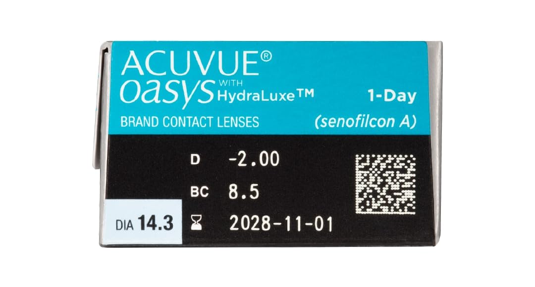 ACUVUE® OASYS 1-DAY con tecnología HydraLuxe™ - Reemplazo Diario - protección UV - 30 lentes