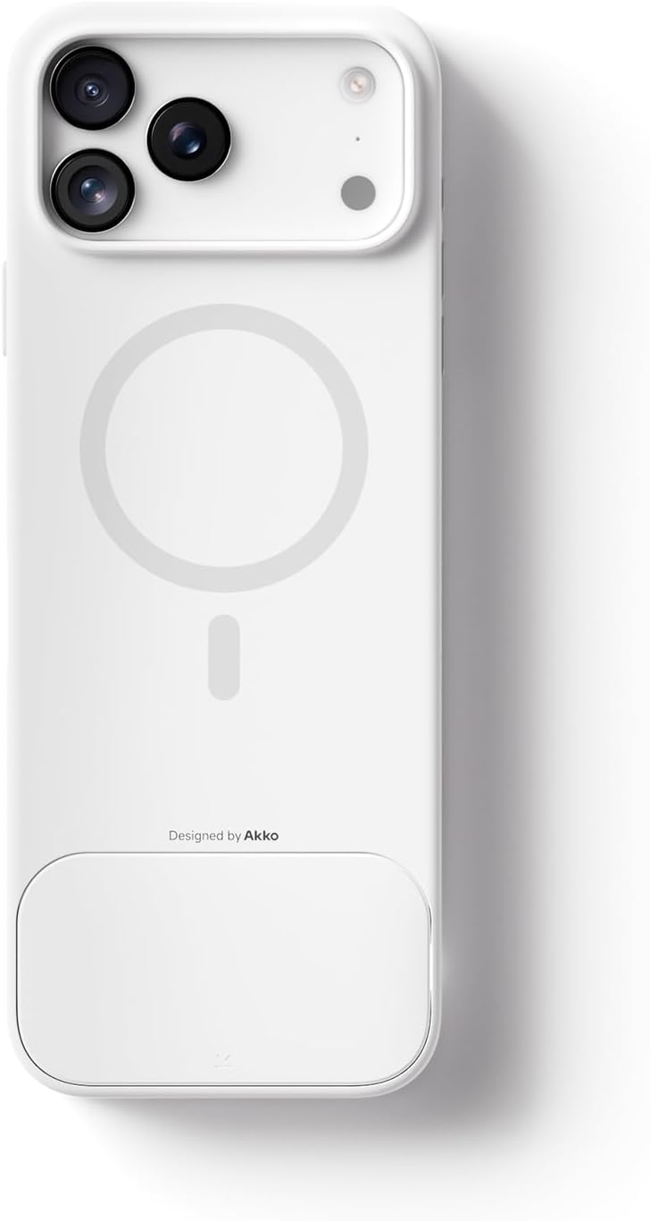 Akko MetaKey Keyboard for iPhone 17 Pro Max Maximize Screen Space Keyboard Case for Accurate Typing, Cloud White