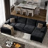 U-Shaped Sectional Sofa with Double Chaise,Linen Fabric 4-Seat Modern Couch, Removable...