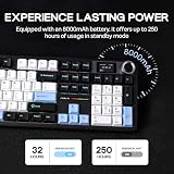 EPOMAKER X Aula F108 PRO klawiatura gamingowa bezprzewodowa z ekranem, akumulator 8000 mAh, 104 Hot Swap, podświetlenie RGB, do Mac/PC/Android, QWERTY (niebieska)