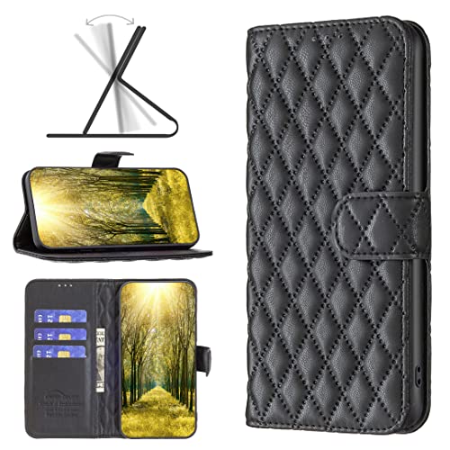 Leder Brieftasche Hülle kompatibel mit Samsung Galaxy A02S/A03S,Yewos Prämie Geldbörse PU Flip Folio Schutzhülle für Damen und Herren mit Kartensteckplatz Magnetisch Ständer Stoßfeste Hülle-Schwarz Cover