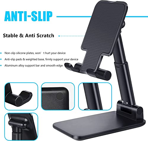 Cell Phone Stand For Desk, Angle Height Adjustable Phone Holder For Office, Compatible With Iphone 12 11 Pro Xs Max Xr 8 7 6S Plus, Samsung S20+ Note10, Tablets, Charging Accessories（Black+White） #TOP3