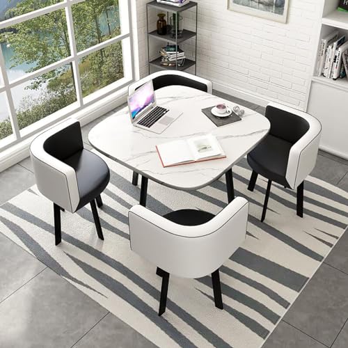 Moderno juego de mesa de comedor y sillas de cocina, muebles elegantes para el hogar, jardín y restaurante, ideal para cenas y desayunos