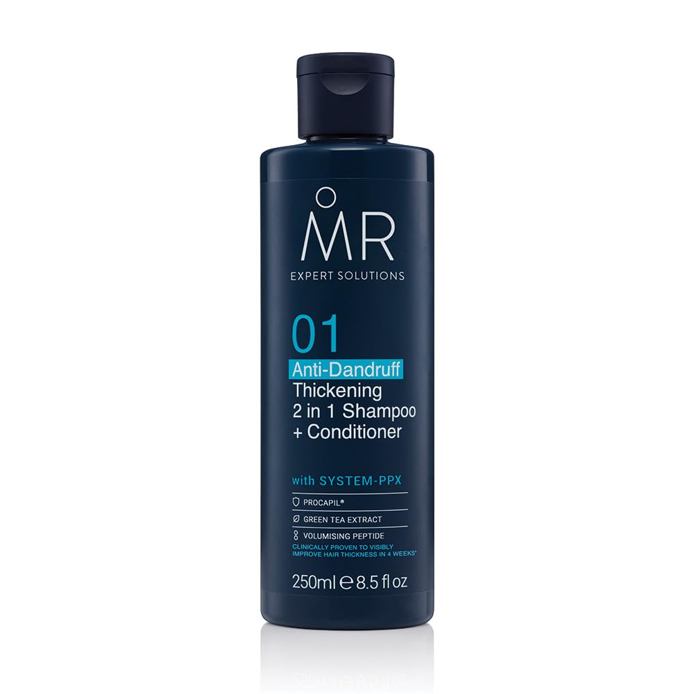 MR 2 in 1 Anti-Dandruff Thickening Shampoo and Conditioner (250ml) for Men with System-PPX. Hair Loss Shampoo, Vegan & Cruelty Free for Hair Growth