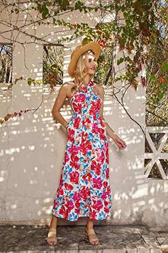 GRACE KARIN 2024 Women's Halterneck Sleeveless Maxi Dress Beach Wedding Dresses Multicolor XXL - Image 5