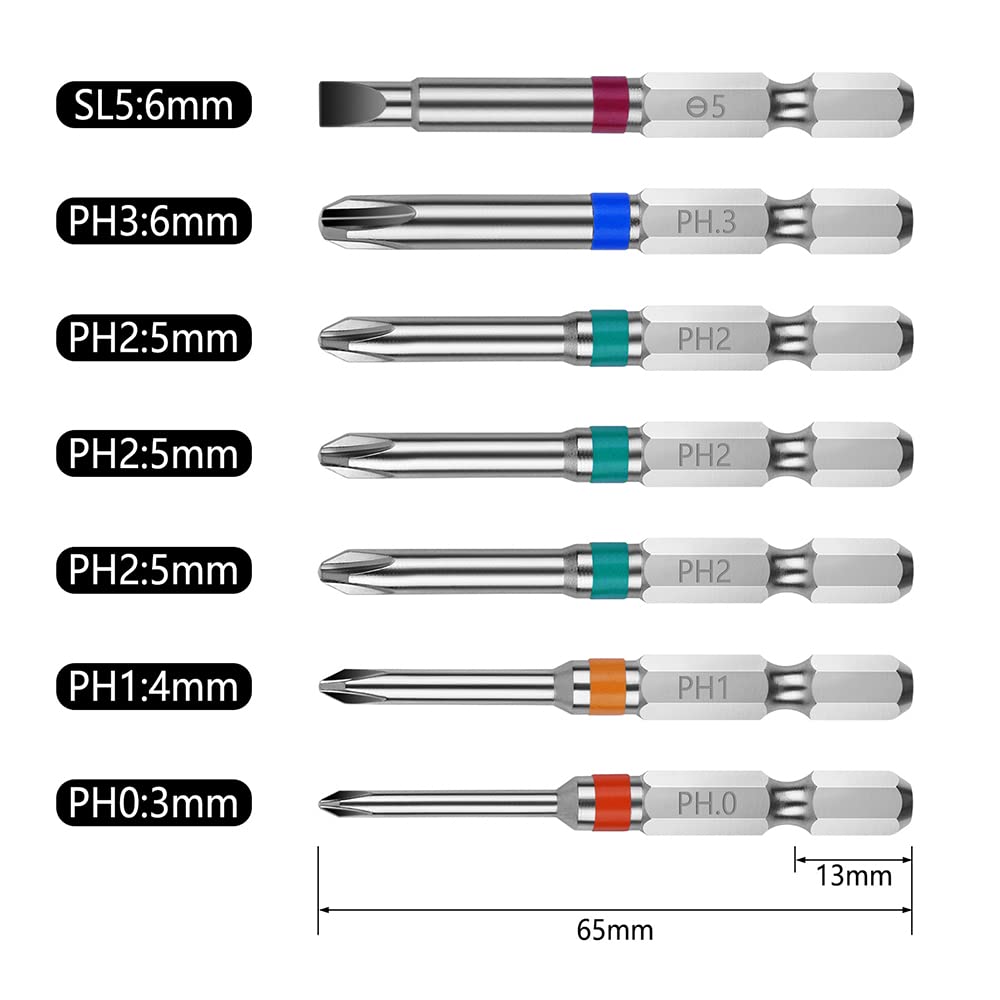 Amazon.co.jp: XMSSAA Phillips Bit Set of 7, 2.6 inches (65 mm