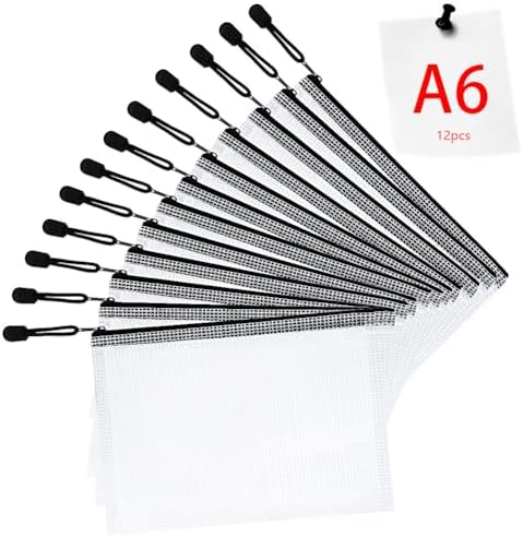 Vicloon Plastic Wallets, 12Pcs A6 Zip Lock Bags, Mesh Document Wallet ...