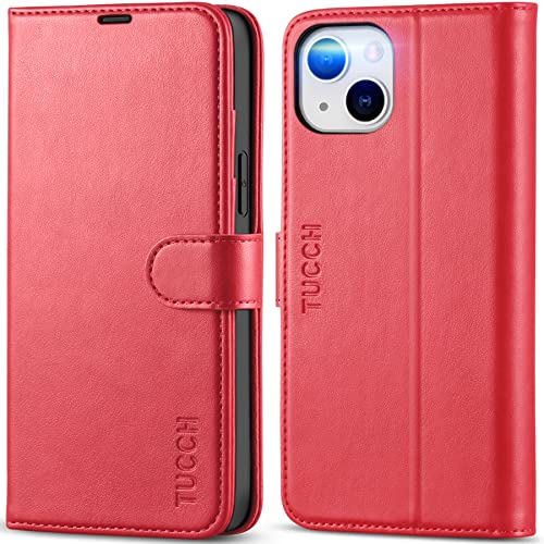 Housse iPhone 14 Plus rouge TUCCH idéale pour voyager léger avec vos cartes