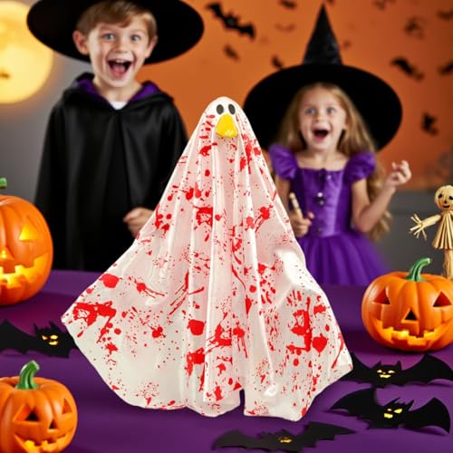 Décorations Halloween effrayantes canard et statue de table macabre 58 cm