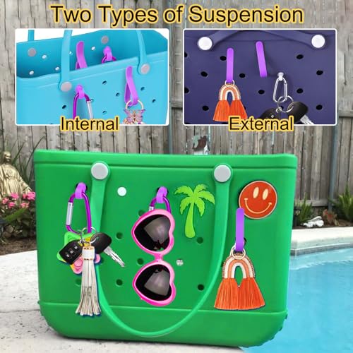 Image of Mity rain Key Holder for Bogg Bag, Accessories for Bogg Bags Original X Large, Insert Charm Carabiner Keychain for Beach Bag