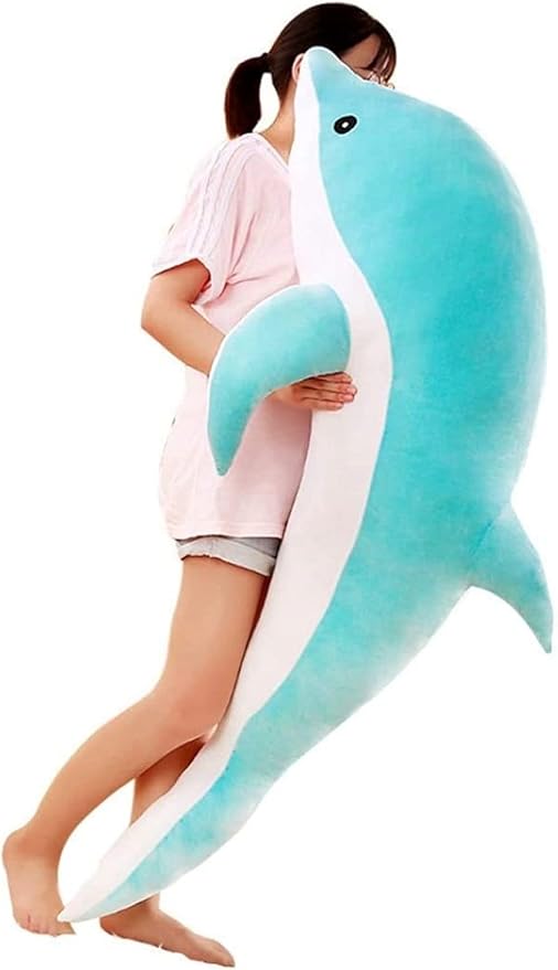 Amazon イルカ ねむねむ 160cm マシュマロアニマル 抱きまくら 可愛い 海豚 だきまくら だき枕 抱き枕 豚 かわいい ブルー 抱き枕 オンライン通販