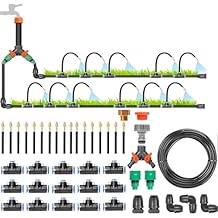 Intelligent Timed Watering System, Automatic Garden Watering Kit, With 360-Degree Adjustable Bending Dropper Atomizing Copper Nozzle, For Garden, Yard, Lawn, Greenhouse,40m/131.2ft-WithoutTimer