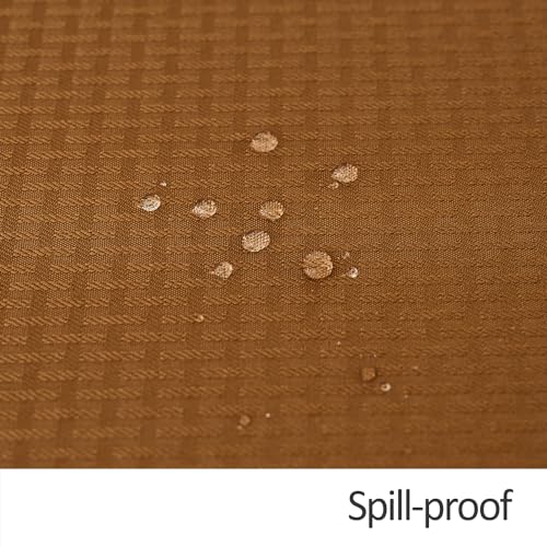 Image of maxmill Fall Tablecloth Stain Resistant Waterproof Wrinkle Resistant Spillproof Soft Weaved Pattern Table Cloth for Dining Room Harvest Thanksgiving Parties, Rectangle 70 x 108 Inch, Amber