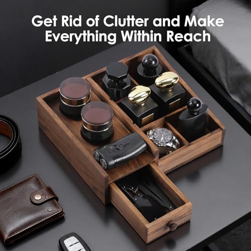 Organizer For Men,Bathroom Countertop Organizers,Perfume Organizer,Cologne Organizers,Bathroom Storage,Perfume Stand,Gifs For Men,Mens Valentines Day Gifts,Adjustable Partition(Bourbon Brown) - Image 5