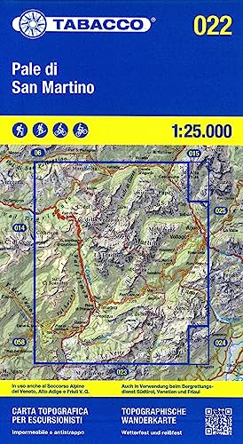 Pale di San Martino 1:25.000. Ediz. italiana, inglese, francese e tedesca: 022