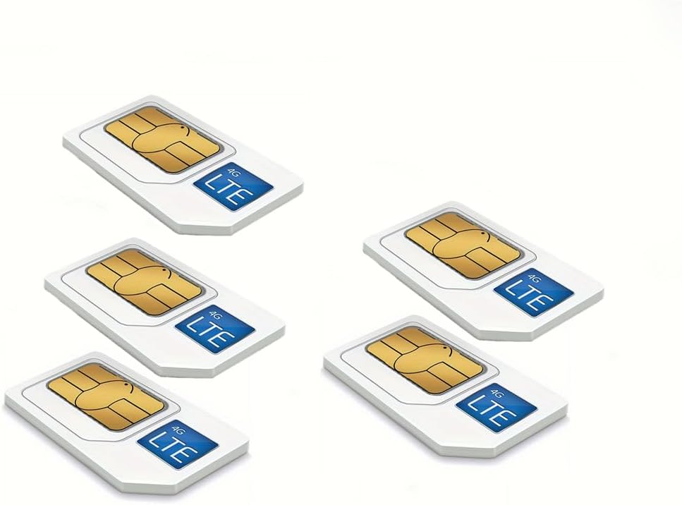 4G LTE SIM Card, Triple Cut Nano/Micro/Standard, Data Only, Nationwide Network Coverage, Multiple Device Compatible