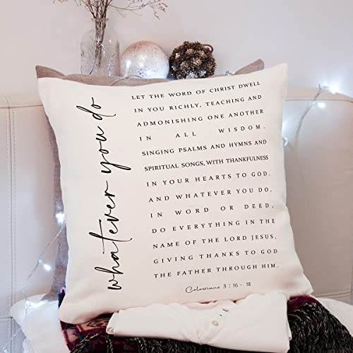 Scripture Sayings Throw Pillow Cover Cushion Case, Christian Religious Decor Gift, Scripture Art, Bible Verse, Church Gifts, Sofa Bed Living Room Porch Decoration, 18X18 Inch(Gms216) #TOP1