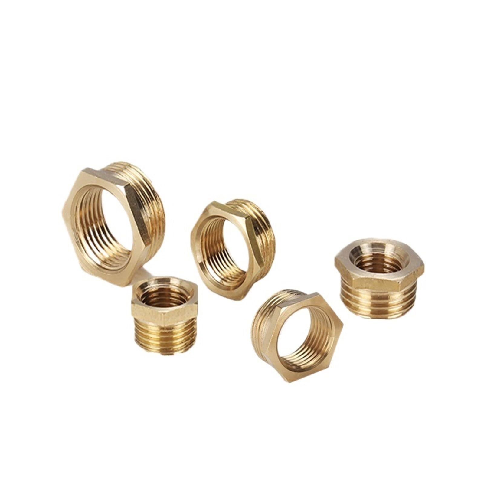 Messing Fitting Reducing Hex Bush Bushing Male to Female Connector Fuel Water Gas Oil 1/8" 1/4" 3/8" 1/2" 3/4" 1" (1-3I4, 1PC)