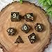Orgonite Shop Natural Gemstone DND Dice Set 7PCS Crystal Dice for Dungeons and Dragons Handmade Stone Dice for Table Games Dice Set with Gift Case (Labradorite)