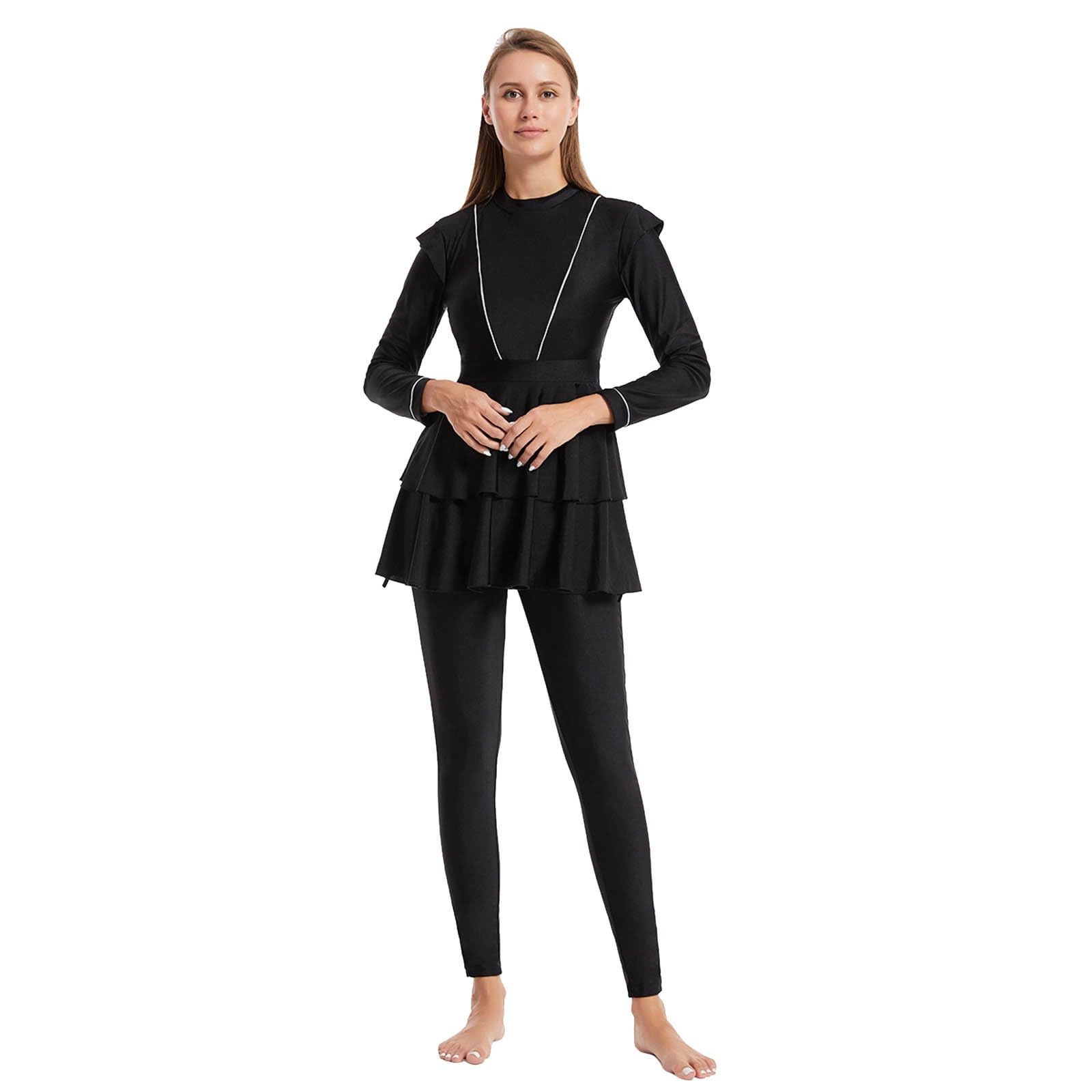 Muslimische Badeanzug Damen: Burkini Uv Rashguard Bauchweg Shape Badeanzüge Schwimmanzug Push Up Slim Fit Bademode Swimsuits for Women Große Größe Swimwear Badebekleidung