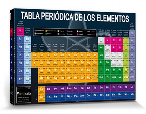 1art1 Schule Poster Tabla Periódica De Los Elementos Bilder Leinwand-Bild Auf Keilrahmen | XXL-Wandbild Poster Kunstdruck Als Leinwandbild 120x80 cm