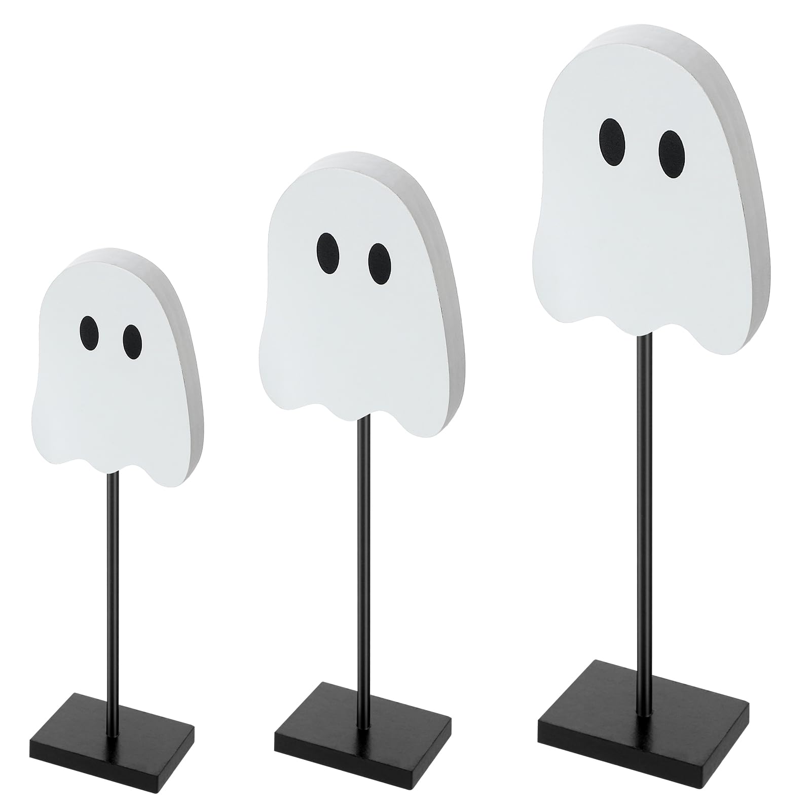 Yalikop 3er Set Hippie-Geister Deko – 25 Cm Große Tischdekoration Für Halloween (rosa, Orange, Silber)