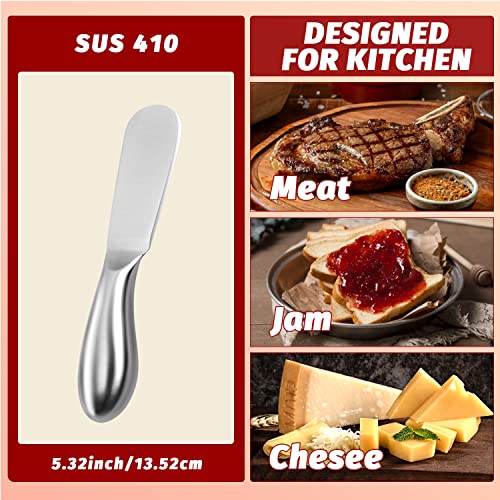 Mlurcu Butter Knife Butter Spreader Knives 4 Pcs Stainless Steel Cheese Butter Spreader Knife Set Charcuterie Utensils Cheese Knives Butter Knife Spreader For Cheese Cold Butter Jam Pastry Making thumb #1