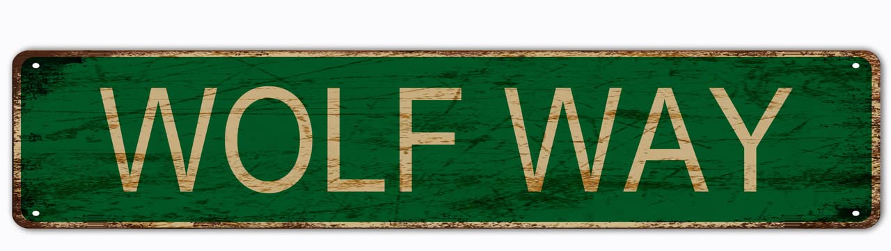 Wolf Way Retro Tin Signs Aluminum Metal Sign for Kitchen Home Garden Wall Bar Cafe Decor 4x16 Inch