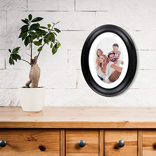 Vosarea 7 Inch Classic Oval Wood Picture Frame Wall Hanging Decoration - Send Seamless Nail And S Nail (Black) #TOP6