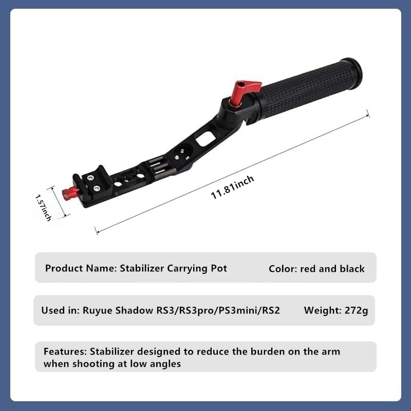 Camera Handle Grip, DSLR Stabilizer Mount, Adjustable Carry Handle for RS2/RS3/RS4