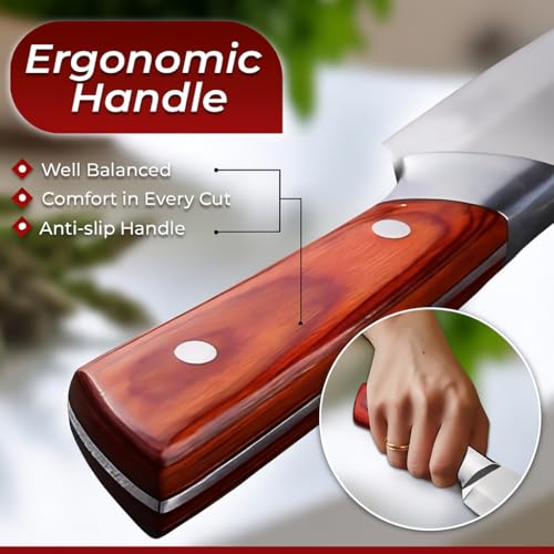 Image of Wizbiz Heavy Duty Chef Knife with Cover,High Carbon Steel Butcher Cleaver,Kitchen Chef Knives Meat,Bone,Fish and Vegetables |Professional Kitchen Cleaver for Slicing & Chopping