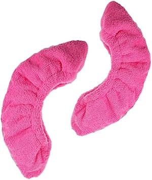 Ice Skate Covers S/M/L Sizes   Absorbent Microfiber Figure Skate Soakers with Elastic Openings for Secure Fit   Padded Lining Reduces Scratches and RustM pink