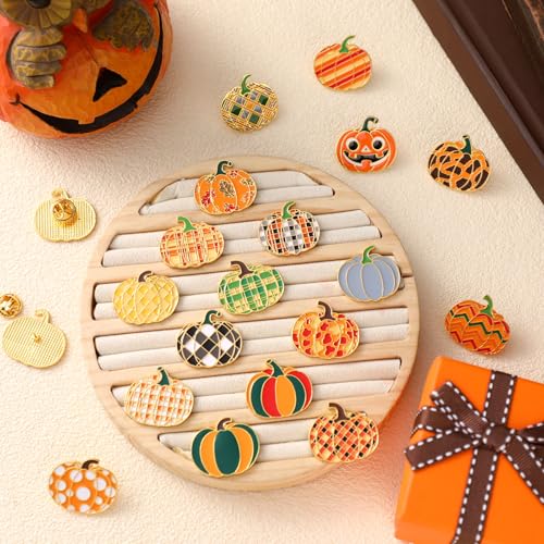 Image of Landical 30 /60 Pcs Cute Enamel Pins Bulk Plant Flower Animal Halloween Gothic Fall Pumpkin Cartoon Lapel Pin Brooches Jewelry Gift for Backpack Clothes Hats Accessories