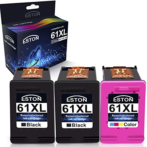 Eston Remanufactured Ink Cartridge Replacement For Hp 61Xl 61 Xl Ink For Envy 4500 4501 4502 4504 5530 5531 5535 High Yield (2Black+1Color,3Pack) #TOP8