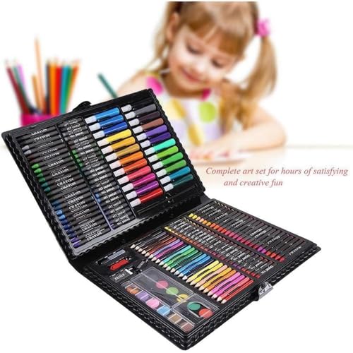 Image of Deluxe Drawing and Painting Art Set Crayon Color Set for Kids | Case Art & Craft Supplies | Great return Gift (Modern, 168)