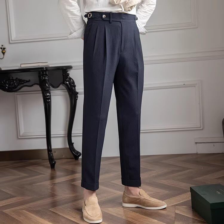 Men's Classic Fit Dress Pants Summer Gurkha Suit Pants Pleated Comfort Spring Work Office Business Casual Trousers3