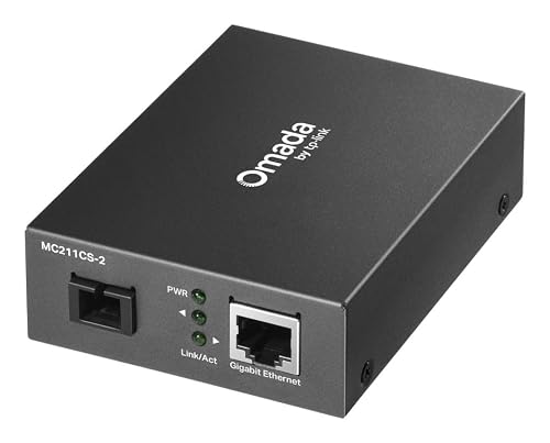 Omada MC211CS 2 Convertisseur de média Gigabit WDM 1 port RJ45 prend en charge le duplex demi /complet Auto MDIMDIX 1 port SCUPC 1550 nm TX 1310 nm RX distance de fibre jusqu'à 2 km par - vue 3