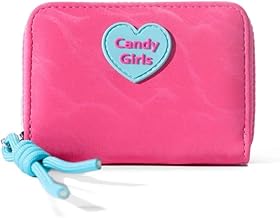 JI ACCESORIES Small Wallet for Girls Credit Card Holder Coin Purse Zipper Small Secure Card Case Cute Wallets Mini Wallets for Women (Pink)