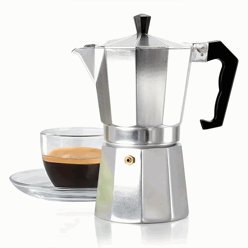 CHEFZOCO Cafetera Moka manual de aluminio, Cafetera italiana de aluminio, Macchinetta, Cafetera...