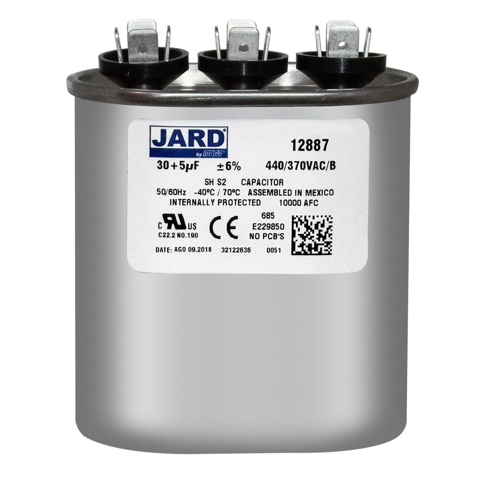 12887-30 + 5 uF MFD x 440 VAC Oval Dual Run Capacitor