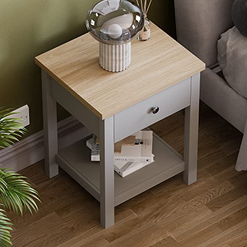 Vida Designs Arlington 1 Drawer Side Table Living Room End Sofa Coffee Laptop Tea Table (Grey) - Image 4